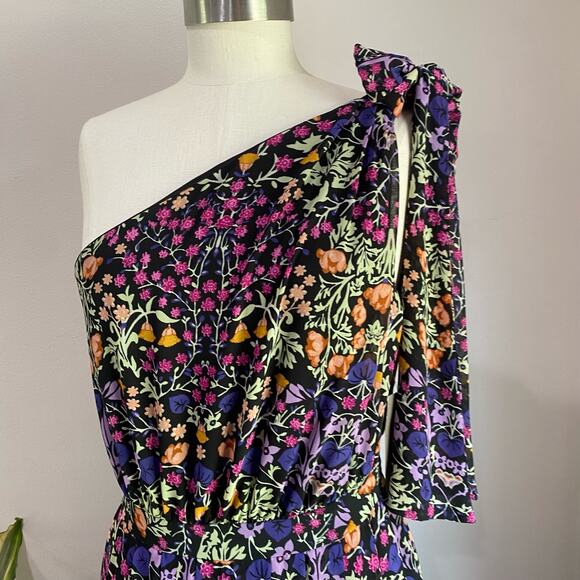 Eva Mendes New York & Co One Shoulder Floral maxi dress Size S - Picture 2 of 16